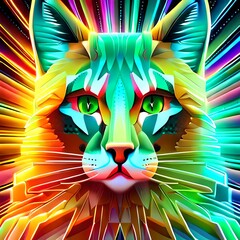 AI Generated Psychedelic Cat Art Collection 004, Cat Lover Art, Print, Style, Room Décor, Futuristic, Trippy Colorful Art, Trippy Art, Psychedelic 
