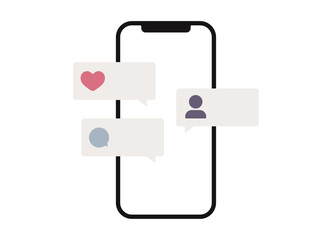 スマホアイコン いいね コメント フォロワー ベクターイラスト