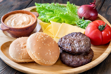 Ingredients for burgers