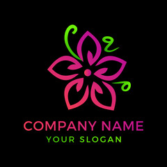 Nature flower logo icon design template flat vector illustration