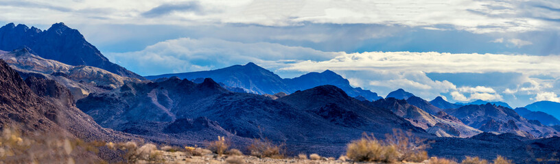 panorama of the layers of mountains, landscape