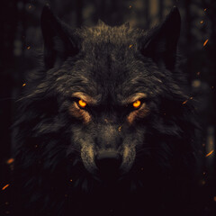 wolf in the night - Generated by Artificial Intelligence