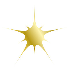 Gold star on white background. Golden star in vector