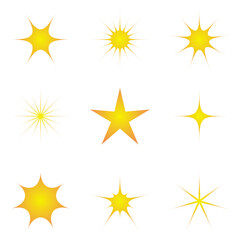 Obraz premium Yellow stars set. Set of vector icons 