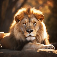A lion in the sun