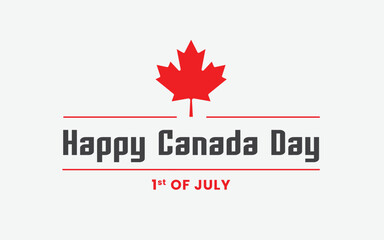 Fototapeta na wymiar Happy Canada day greeting card, banner, vector illustration. Happy Canada day 1st july 