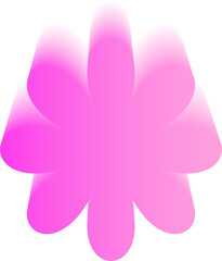 Y2k gradient flower. Holographic soft aura. Blurred aesthetic shape. Y2k gradient flower