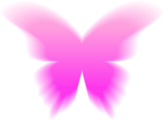 Y2k gradient butterfly. Holographic soft aura. Blurred aesthetic shape.