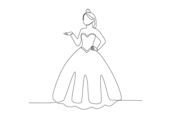 A queen stretched out her hand. Queen one-line drawing