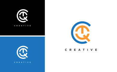 modern letter CTQ or TQC logo design vector 