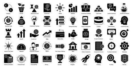 Investment Glyph Icons Finance Business Capital Glyph Icons in Black
