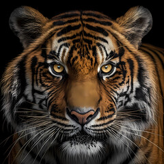 Tiger Head Close Up. Generative AI 