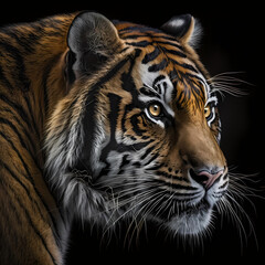 Tiger Head Close Up. Generative AI 