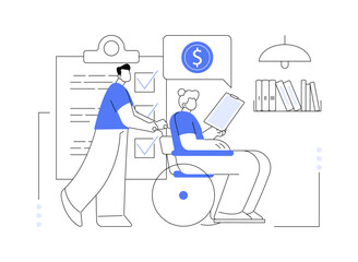 Care allowance abstract concept vector illustration.