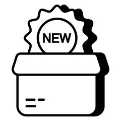 A flat design icon of new badge