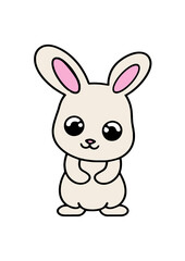 A cute Bunny / Rabbit standing still with arms closed, vector file and colour