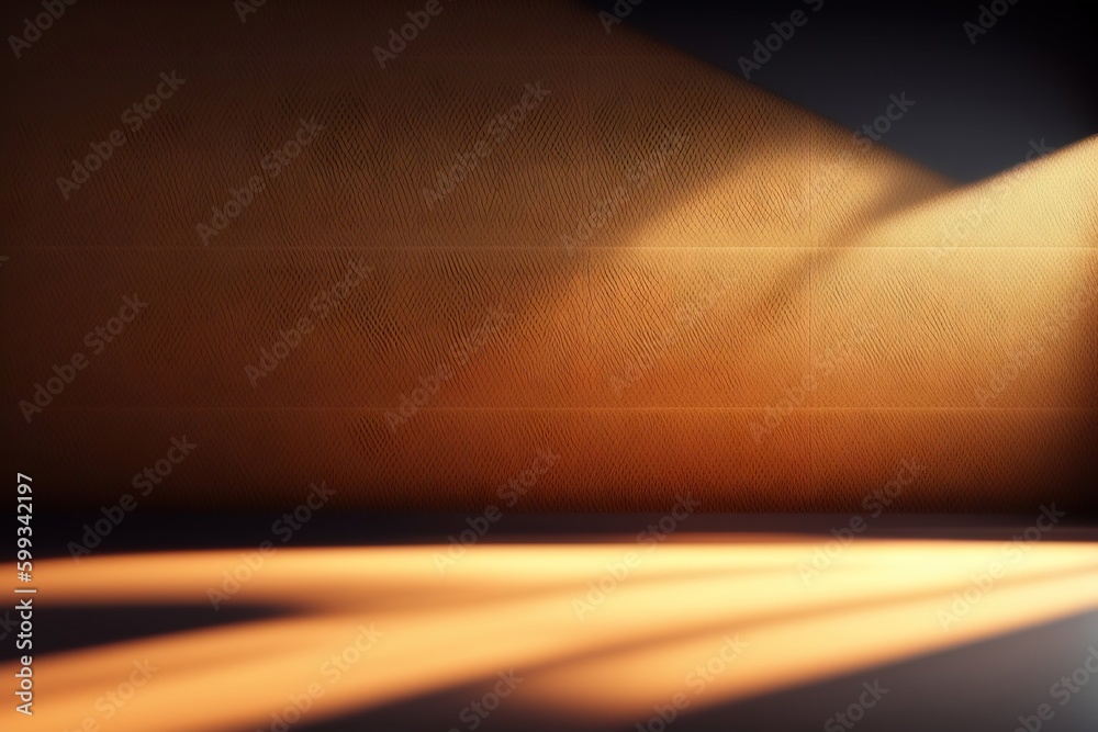 Poster universal background for presentation in golden brown tones. textured empty wall with sun highlights