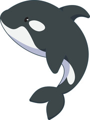 Killer whale cute cartoon-style design for kid