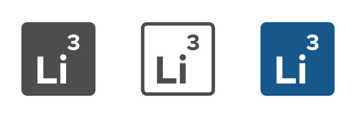 Lithium vector icons set