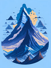 Monte Cervino Matterho mountain. AI generated illustration