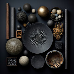 A Collection of Objects in a Unique Composition, Flat Lay Compositions, Isolated Objects, Textures and Patterns