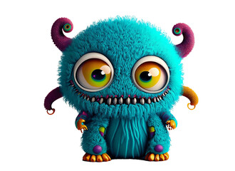 Colorful Baby Monsters Sublimation clipart png  ai generative