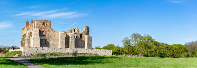 ruins of the bishops castle in siewierz