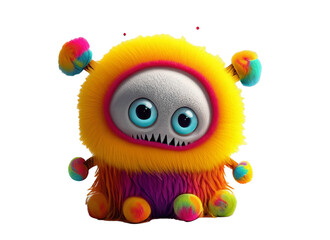 Fototapeta premium Colorful Baby Monsters Sublimation clipart png ai generative