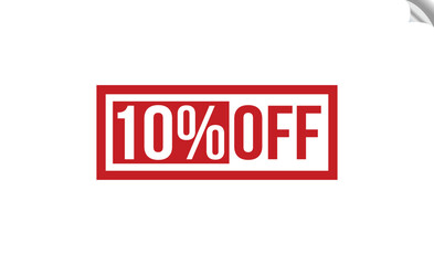 10% off Red Rubber Stamp vector design.