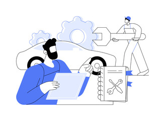 Car service abstract concept vector illustration.