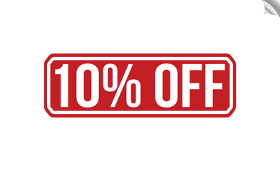 10% off Red Rubber Stamp vector design.