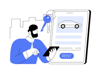Rental car service abstract concept vector illustration.
