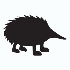 Echidna silhouettes and icons. Black flat color simple elegant Echidna animal vector and illustration.