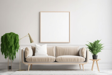 Scandinavian Living Room Blank Poster Mockup