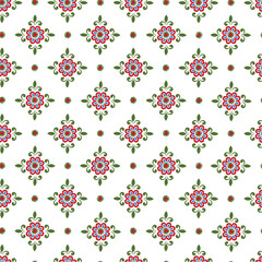 Fototapeta na wymiar Beautiful red floral seamless ornamental tile background vector illustration