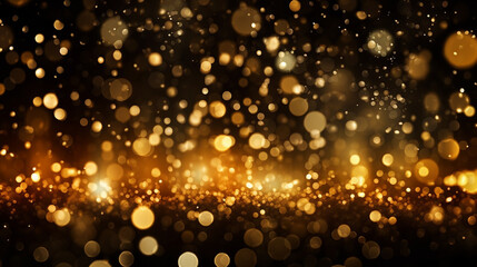 bokeh gold lights against a black background