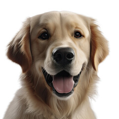 Portrait dog smiling with tongue on a transparent background.
