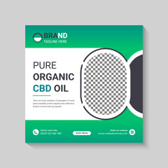 Cbd natural hemp oil web banner post template