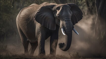 Fototapeta na wymiar Elephants' Natural Habitat - AI Generated Generative AI
