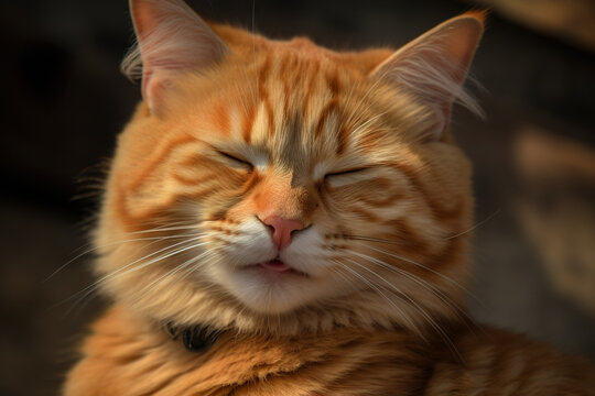 Cat with yuck grimace. Kitten face with negative reaction. Generated AI.