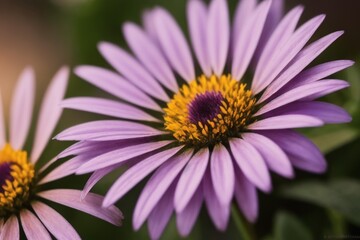 Obraz premium Pattern of pink, violet gerbera, bright flowers, colorful daisy-like flowers from early spring garden. Generative AI