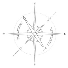 Simple sign of compass. Illustration on transparent background © tiena