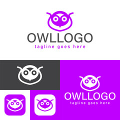 Owl logo. Simple and creative icon style.Modern minimal. Vector illustration.
