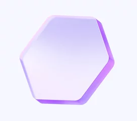 Fotobehang glass hexagon shape with colorful gradient. 3d rendering illustration for graphic design, presentation or background  © Mariya