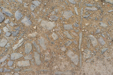 imagen detalle textura suelo de tierra y piedras de distintos tamaños 