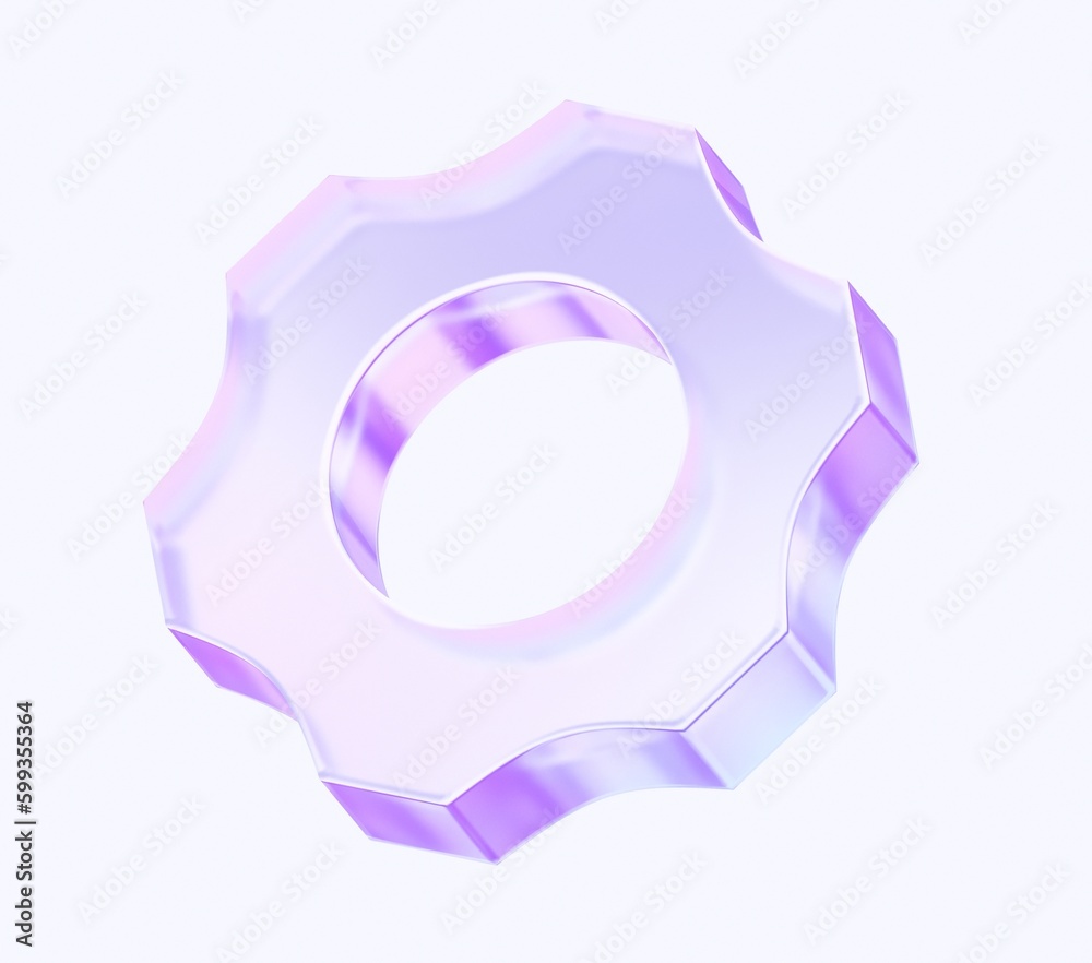 Fototapete glass settings mark with colorful gradient. 3d rendering illustration for graphic design, presentati