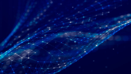 Digital technology background. Network connection dots and lines. Futuristic background for presentation design. 3d