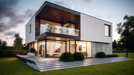 a beautifully designed modern house created with generative AI