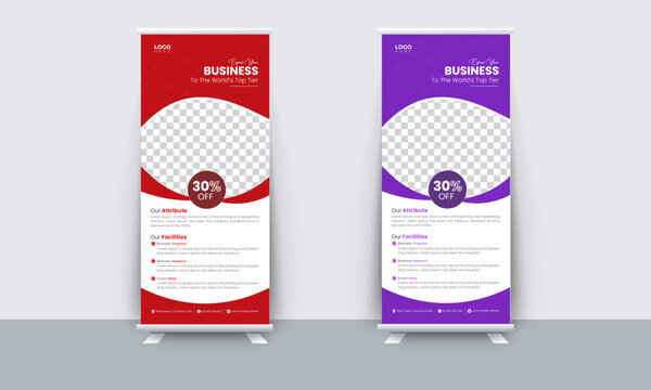 Roll up business template layout brochure leaflet-vector