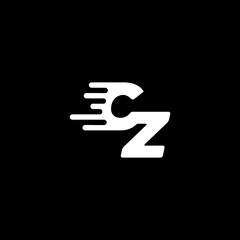 letter cz fast speed technology modern logo design - obrazy, fototapety, plakaty